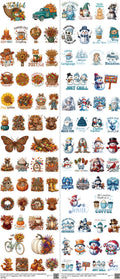 Pocket Size H15 mixed-style heat transfer design set on a 23.5 by 53 inch sheet