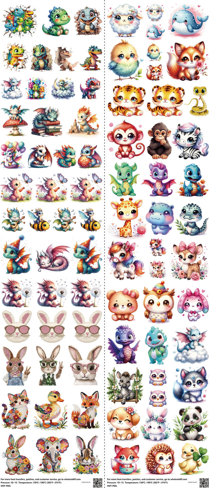 Pocket Size mixed-style heat transfer design set on a 23.5 by 53 inch sheet