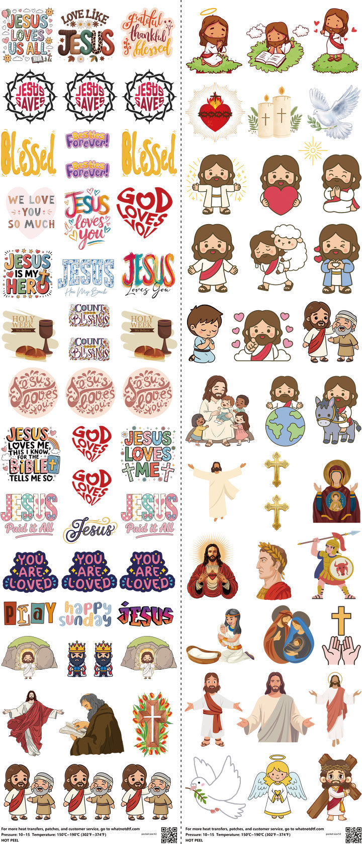 Pocket Size mixed-style heat transfer design set on a 23.5 by 53 inch sheet