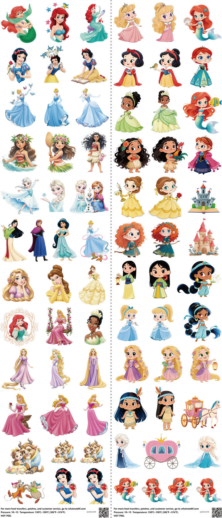Pocket Size mixed-style heat transfer design set on a 23.5 by 53 inch sheet