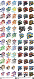 Pocket Size mixed-style heat transfer design set on a 23.5 by 53 inch sheet