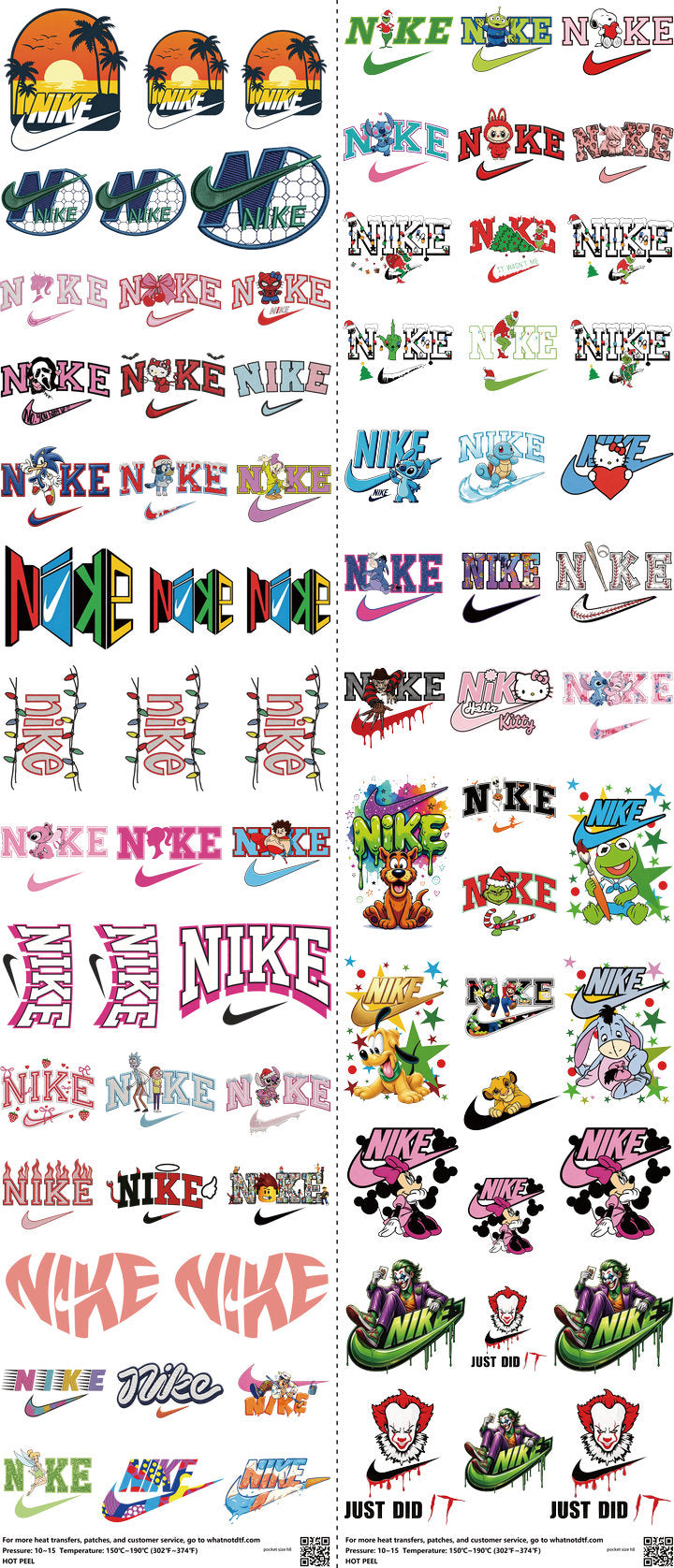 Pocket Size mixed-style heat transfer design set on a 23.5 by 53 inch sheet