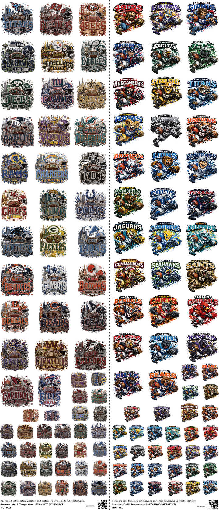 Pocketsize mixed-style heat transfer design set on a 23.5 by 53 inch sheet