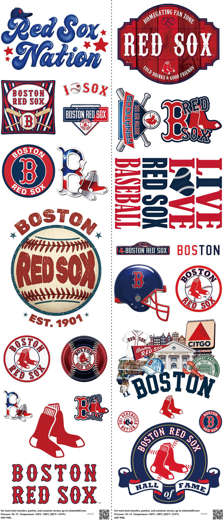 Baseball mixed-style heat transfer design set on a 23.5 by 53 inch sheet