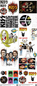Music-Inspired Art mixed-style heat transfer design set on a 23.5 by 53 inch sheet