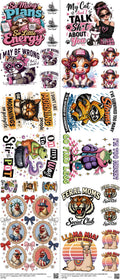 Sarcastic mixed-style heat transfer design set on a 23.5 by 53 inch sheet