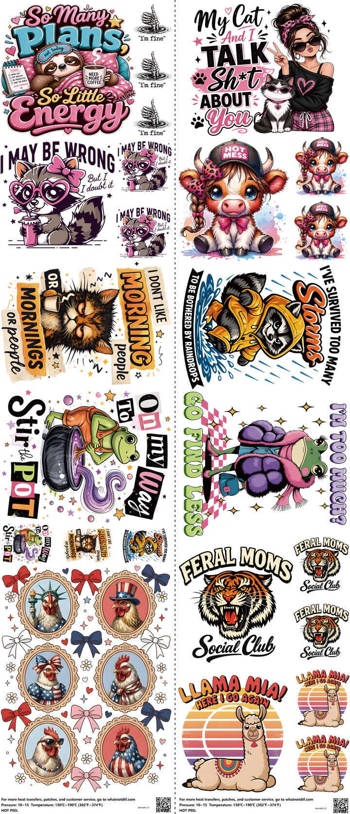 Sarcastic mixed-style heat transfer design set on a 23.5 by 53 inch sheet