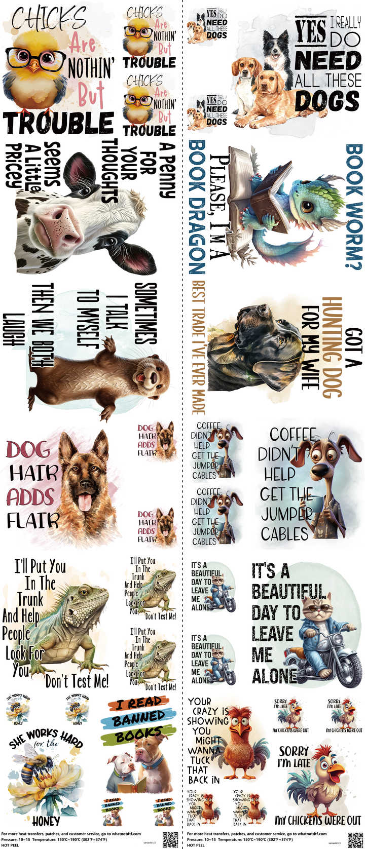 Sarcastic mixed-style heat transfer design set on a 23.5 by 53 inch sheet