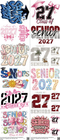 Senior mixed-style heat transfer design set on a 23.5 by 53 inch sheet