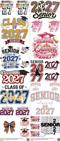 Senior mixed-style heat transfer design set on a 23.5 by 53 inch sheet