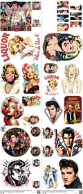 Music-Inspired Art mixed-style heat transfer design set on a 23.5 by 53 inch sheet