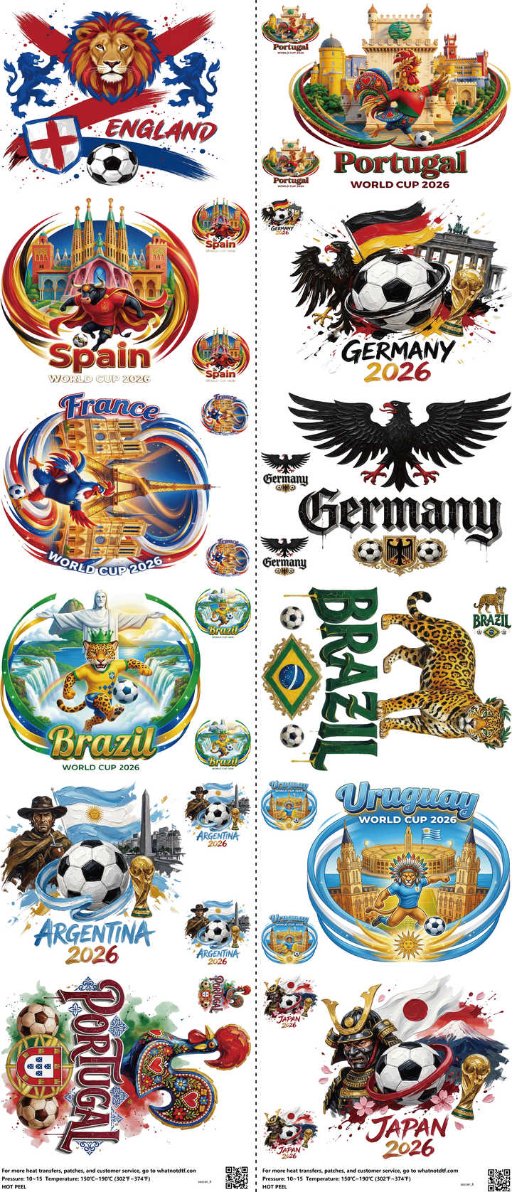 Soccer mixed-style heat transfer design set on a 23.5 by 53 inch sheet