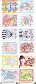 Summer mixed-style heat transfer design set on a 23.5 by 53 inch sheet