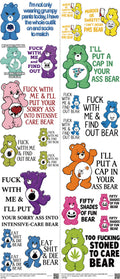 Swear Bears mixed-style heat transfer design set on a 23.5 by 53 inch sheet