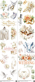 Wedding mixed-style heat transfer design set on a 23.5 by 53 inch sheet