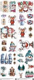 Winter mixed-style heat transfer design set on a 23.5 by 53 inch sheet