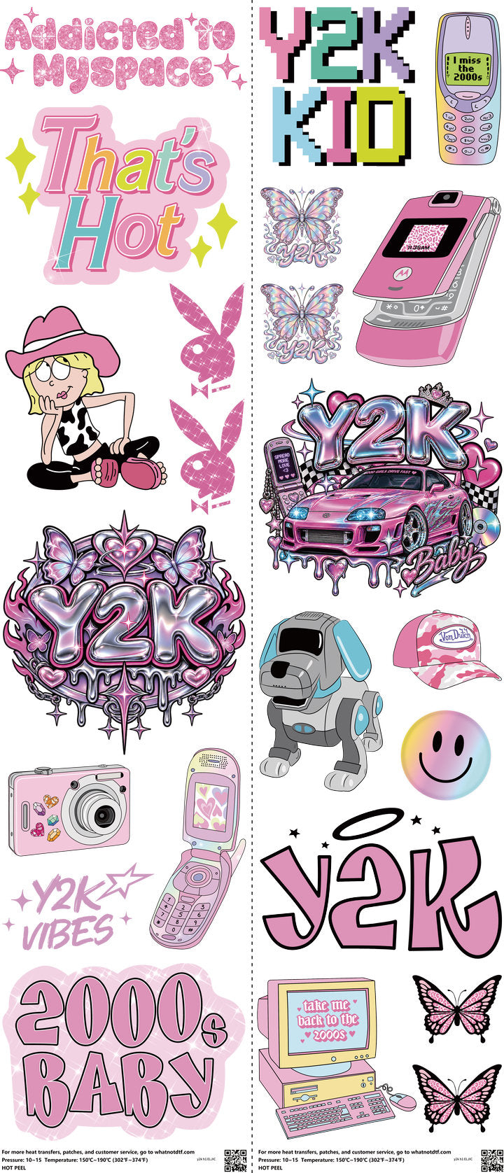 Streetwear Style mixed-style heat transfer design set on a 23.5 by 53 inch sheet